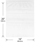 Heavy Duty Zipper Reclosable Bags 16 By 20 Inch 6 Mil Thick Industrial Poly Bags Pack Of 50 For Storage And Food Safe FDA Compliant Great For Bulk Storage Freezer Safe And Quick Access Seals Grab And Go Friendly, 16x20 inch clear bag