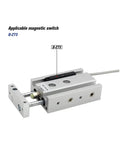 Plug And Play Double Rod Pneumatic Cylinder Mounted On Low Friction Sliding Bearings For Dead Nuts Push Pull Reliability And Silky Smooth Linear Action Across Bustling Shop Floors with magnetic switch D-Z73.