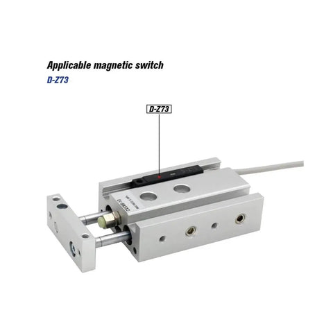Plug And Play Double Rod Pneumatic Cylinder Mounted On Low Friction Sliding Bearings For Dead Nuts Push Pull Reliability And Silky Smooth Linear Action Across Bustling Shop Floors with magnetic switch D-Z73.