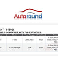 Fitment chart for Beefy Front Wheel Hub And Bearing Assembly 515029 For 4x4 Ford F-150 2000-2003 And Heritage 2004 With 5 Lug And 4 Wheel ABS 4WD Ready Drop-In Replacement.