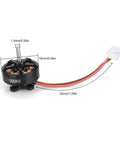 Four 1103 11000KV Brushless FPV Motors For 2S RC Drones, lightweight 3.25g, side view with dimensions, wiring detail shown