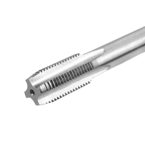 Pro Grade M14x1.5 Thread Tap HSS 6542 Right Hand Metalworking Tap for Stainless and Steel, detailed view of grooves and square head.