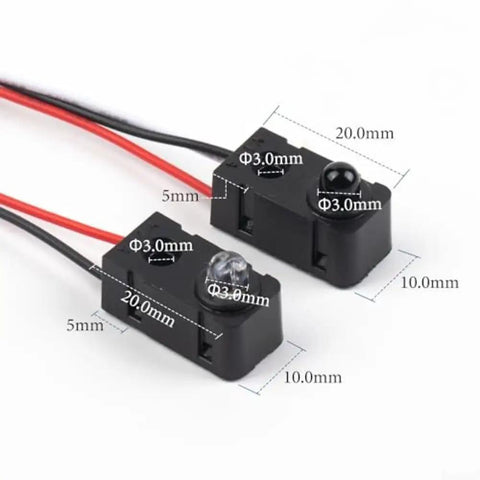Infrared Break Beam Sensor Kit 5 Pack For Arduino And Robotics, Ultra Fast 2ms Response Time, DC 3 To 5 Volt, 3.28 Foot Detection Range, Photoelectric Switch For Industrial Control And DIY Projects, black 20mm sensor pair