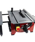 Slick Portable Bench Top Table Saw With Killer 4800 Rpm Motor Cuts Clean Fast For Easy Woodworking Setup with side view.