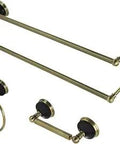 Water Onyx 24 Inch Dual Towel Bar Bath Accessory Set With Towel Ring And Toilet Paper Holder All In One Antique Brass Finish