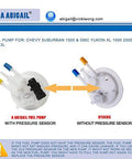Fuel Pump E3509M Replacement Fit For 2000 2001 Chevy Suburban 1500 And GMC Yukon XL 1500 V8 5.3L with Pressure Sensor