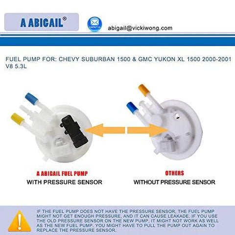 Fuel Pump E3509M Replacement Fit For 2000 2001 Chevy Suburban 1500 And GMC Yukon XL 1500 V8 5.3L with Pressure Sensor
