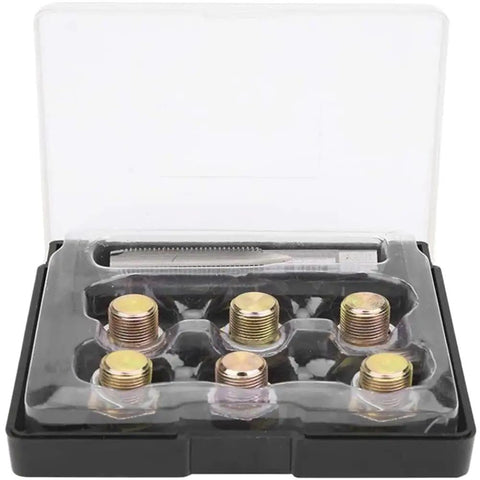 Get Your Oil Pan Back In Action With This M13x1.25mm Iron Sump Drain Plug Thread Repair Kit That Fixes Damaged Threads Fast And Keeps You Driving Smooth Without Leaks Or Major Shop Bills. M13x1.25mm iron sump drain plug repair kit in case