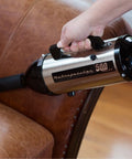 Using the Evolution Hand Vacuum Portable 120V 504W With All Steel Construction For Dry Pickup At Home Office Or Car Satin Nickel Black