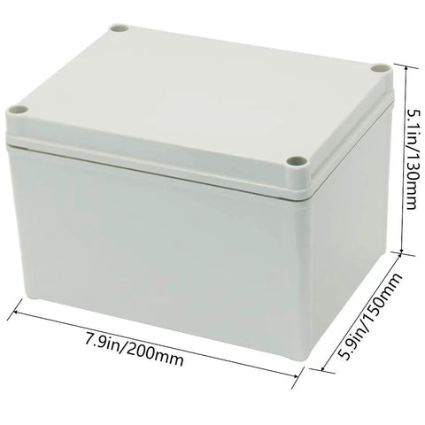 Heavy Duty IP67 Waterproof Junction Box, Tough As Nails ABS Plastic Electrical Enclosure, 7.9in x 5.9in x 5.1in for outdoor use.