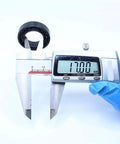 Rock Solid 2Pc High Temp Thin Section Bearings 6903 17X30x7mm measured using caliper showing 17mm diameter.