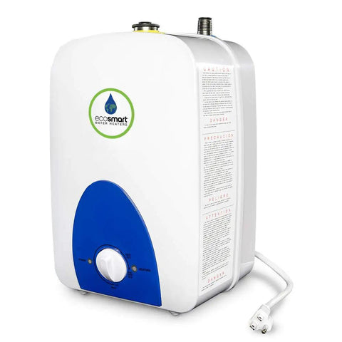 Tiny Tankless Electric Water Heater 1.5 Gallon 120V White With Digital Temperature Display, Ultra Efficient Energy Saving Design