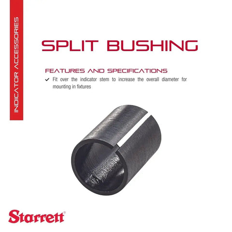 Split Bushing For Dial Metric Indicators Built Tough With Easy Quick Adjust, 12.7mm Length, 8mm Inside Diameter, 9.5mm Outside Diameter