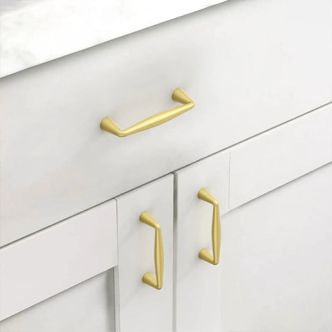10 Pack 3 Inch Brushed Gold Cabinet Pulls Heavy Duty Zinc Alloy Handles For Cupboard And Drawer Cabinets Easy Install Rustproof