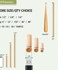 Top Shelf 1/4 Inch Bamboo Dowel Rods 17.5 Inches Long Unfinished Craft Sticks Paintable Wood Bars displayed in various lengths.