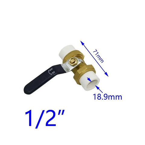 Rock Solid PPR Brass Ball Valve Featuring Smooth Twist Handle And Leak Free Flow Control For 20 25 And 32 Mm Piping Runs, 1/2 inch size.
