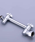 4 Inch Brass Shower Arm Extension With Adjustable Height Mount For Shower Head Chrome Finish Heavy Duty Build Half Inch NPT Male To Shower Head And Half Inch IPS Female To Arm.