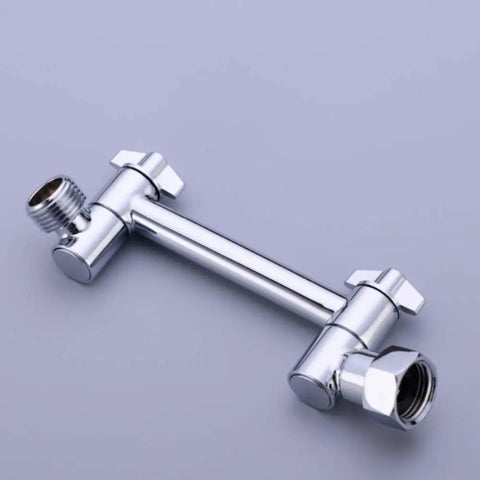 4 Inch Brass Shower Arm Extension With Adjustable Height Mount For Shower Head Chrome Finish Heavy Duty Build Half Inch NPT Male To Shower Head And Half Inch IPS Female To Arm.