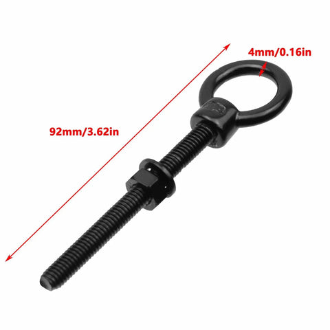 Heavy Duty Stainless Steel M6 Eyebolts With Lifting Ring Threaded With Washers And Nuts Black Finish 4 Piece Set For Indoor Outdoor Use Corrosion Resistant And High Strength