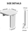 Folding Shower Chair Wall Mounted Fold Down Bath Seat With 440 Lb Capacity Sturdy Shower Bench dimensions and size details view