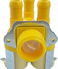 Washing Machine Solenoid Valve Replacement Kit F8286401 No Hassle Direct Fit For Compatible Washers Durable Dual Material Housing Easy Install Verify Model Compatibility With Your Manufacturer Size Chart, yellow plastic and metal valve