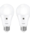 Outdoor Dusk To Dawn LED Bulbs Two Pack With Auto On Off Sensor 9W 806 Lumens 60 Watt Equivalent A19 E26 Medium Screw Base