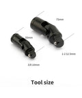 Versatile Universal Coupling Adapter Kit With Flexible Car Extension Angle Ratchet Wrench And Socket Set Featuring 3/8 And 1/2 Drill Chuck Compatibility Made With Durable Chrome Vanadium Steel For Heavy Duty Auto Repair Jobs That Gonna Get You. 55mm and 75mm tool size, black steel