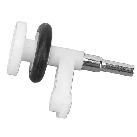 Universal Bobbin Winder Assembly For Domestic Sewing Machines, Smooth Spindle Roller Component Replacement, Plug And Play Upgrade For Quick Setup, Compatible With Most Models, Easy Fit And Efficient Operation, white and black spindle close-up