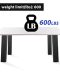 Built Legit Tough 30 Inch Heavy Duty Steel Table Legs With Wide Industrial Crossbar DIY Black Metal Furniture Base For Desks Dining Tables And Garage Workbenches with 600 lbs weight limit.