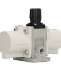 Gas Booster Pump For Industrial Air Systems, Pneumatic Booster Valve That Doubles Inlet Pressure Up To 2x, Integrated Cylinder Design
