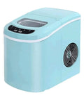 Compact Counter Top Ice Maker Machine Automatic Portable Ice Cube Generator With High Capacity Water Tank, blue design.