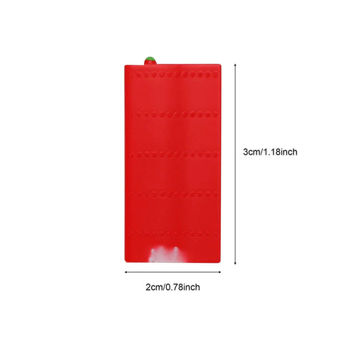 Red side wing panel from Side Wing Set For RC Bell 206 Helicopter, 3cm x 2cm, impact-resistant plastic with measurements