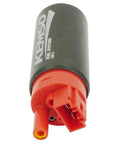340LPH High Performance Fuel Pump For Pontiac Trans Am 1985-1997, compact design with red connector, side angle view