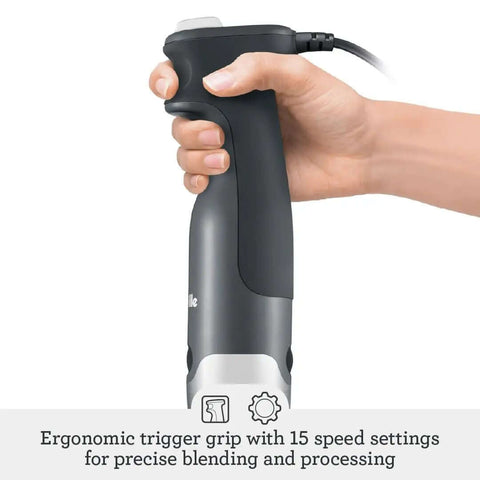 Level Up Your Kitchen Routine With The Control Grip Immersion Blender ergonomic trigger grip for precise blending and processing.