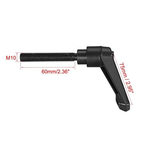 M10 X 60mm Adjustable Clamping Lever With Push Button Quick Release And Rotating Locking Handle For Precise Clamping 5mm Hex Socket