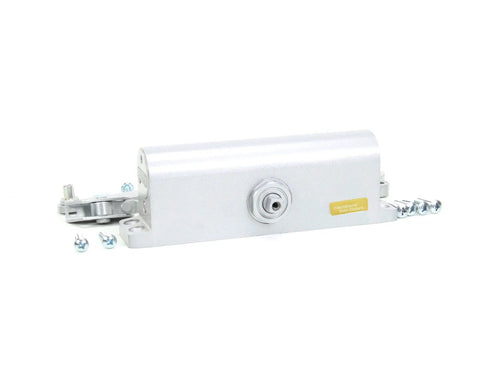 Aluminum Finish 883AL Door Closer Surface Mount For Commercial Doors Heavy Duty OEM Replacement Part visible in silver color.