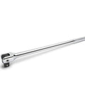 27 Inch 1 Inch Drive Flex Head Breaker Bar With Pin Detent And Ergonomic Grip For Socket Tools, Heavy Duty Pro Grade Tool With Long Reach