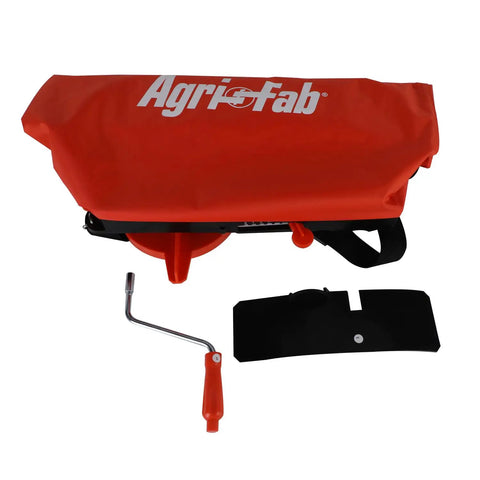 25 Lb Handheld Bag Seeder Spreader With Waterproof Bag And Enclosed Gears Adjustable Gate Opening In Bright Orange