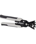 Heavy Duty Automatic Wire Stripper Crimper And Cutter Wrench Multi Function Electrical Pliers Induction Hardened Stainless Steel 200Mm Black Tool with ergonomic grips.