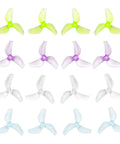31mm 1219S 3 Blade PC Propeller Set for Micro Whoop Drones 1.0 Shaft Ultra Light Low Inertia Hub No Power Loss 16pcs multicolor