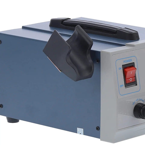 Hot Air Rework Station 850D Soldering Iron Station with LED Digital Display, side view of the main unit with power switch