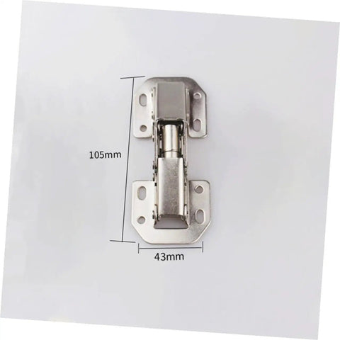 Top view of Soft Close Concealed Cabinet Hinges 4 Pack Stainless Steel Wardrobe Door Hinges with dimensions shown