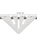 Stainless Steel 5 Inch Miter Square Ruler With Extended Flange For Precise Angle Marking On Round Pipes And Flat Surfaces Built Tough