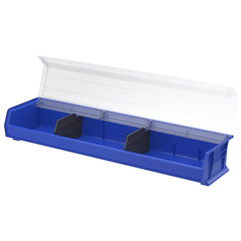Heavy Duty Plastic Storage Bins Hanging Stacking Containers 9 Inch 33 Inch 5 Inch Blue Pack Of Four Built Tough Rustproof Water Resistant