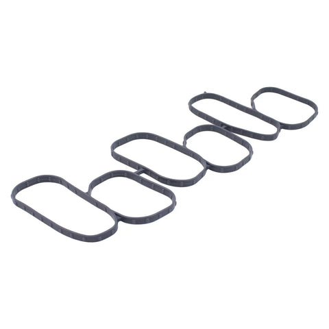 Heavy Duty Upper And Lower Intake Manifold Gasket Seal Kit Built Rock Solid For Smooth Garage Swaps On Hyundai Azera Palisade Santa Fe Kia Sorento Telluride V6 Engine Blocks showing five black rubber gaskets.