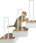 Heavy Duty Side Mount Stair Rail With Rock Solid Grip For Deck Balusters And Outdoor Steps Easy Peasy Install No Sweat Setup Built Tough As Nails Ideal Grip For Seniors And Kids All Weather Durable with a cat climbing stairs.