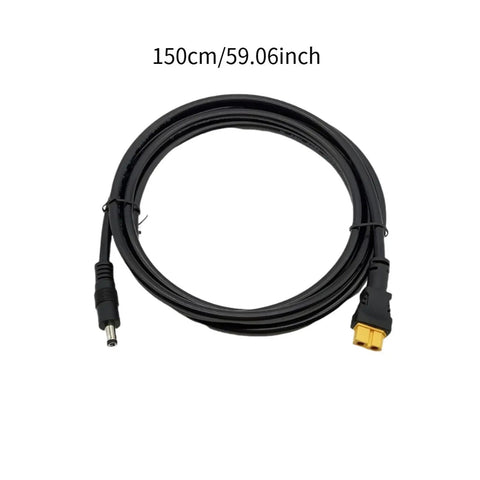 XT60 Solar Extension Cable Connector Adapter For Outdoor Power Supply, Wear Resistant PP Material, 150cm length, coiled view