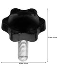 Pro Grade M6x25mm Star Knob With Male Threaded Stud, Anti Slip Grip, Plastic And Carbon Steel Clamping Knob For Industrial Use And Control Panels, Secure Grip For Quick Adjustments, 50 Pack, shown with 2.9cm dimensions