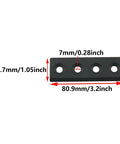 Premium Barn Door Track Splicing Connector 80x27mm carbon steel black, 4-hole plate for sliding systems and frames