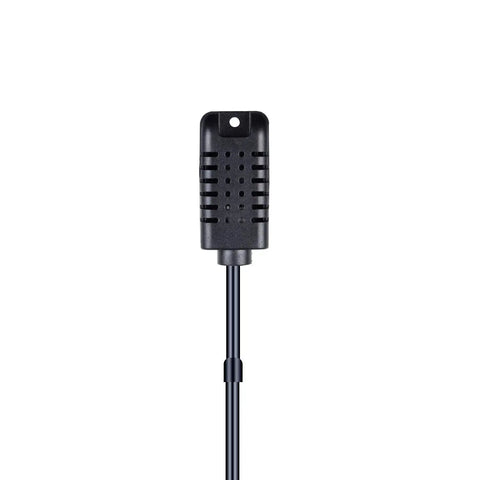 Black sensor probe for Dual Stage Temperature and Humidity Controller Kit with prewired AC outlets, ITC308 thermostat, IHC200 humidistat.